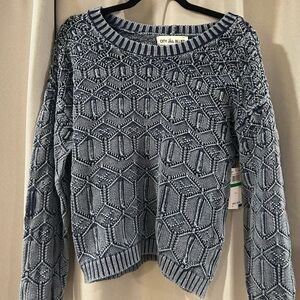 Women's Textured Knit Sweater - Blue